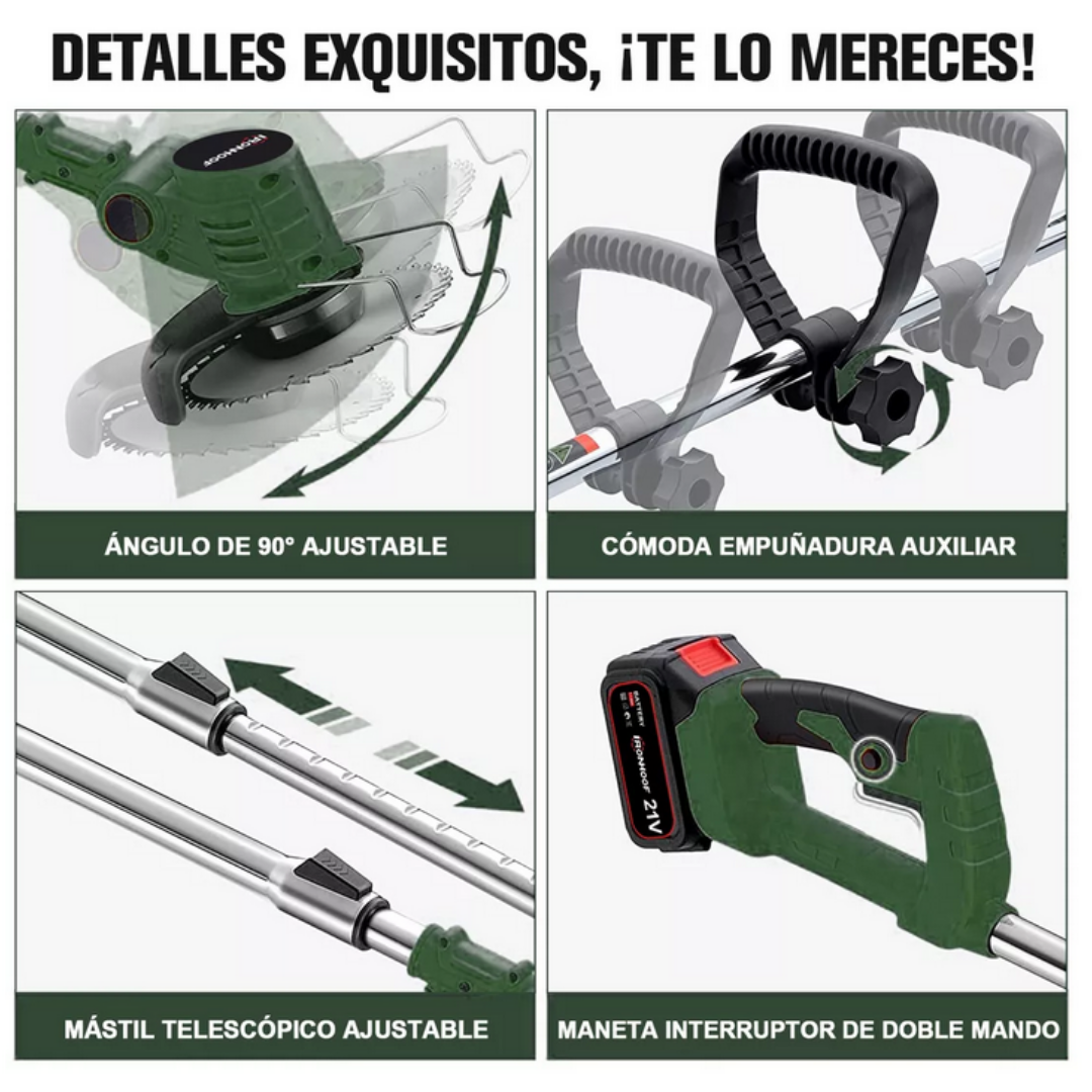 DESBROZADORA, DESMALEZADORA, PODADORA ELÉCTRICA, INALÁMBRICA Y RECARGABLE. 🌿🌿🏡 🌱🌱 ¡Poda tu jardín o terreno de forma fácil y rápida!