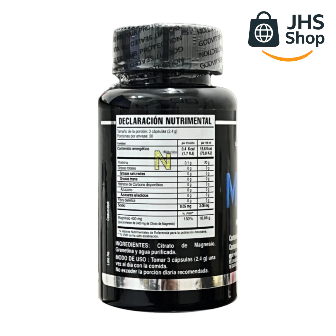 Suplemento CITRATO DE MAGNESIO GodVit®. Certificado por Cofepris. ¡Relax, Energía y Bienestar!