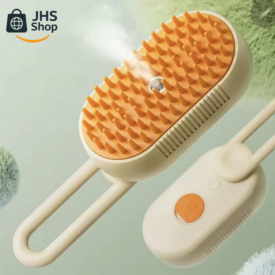 CEPILLO PARA MASCOTAS 3 en 1. 🐶 😺 ¡Cepilla y consiente a tu peludo con un masaje-spa de vapor!