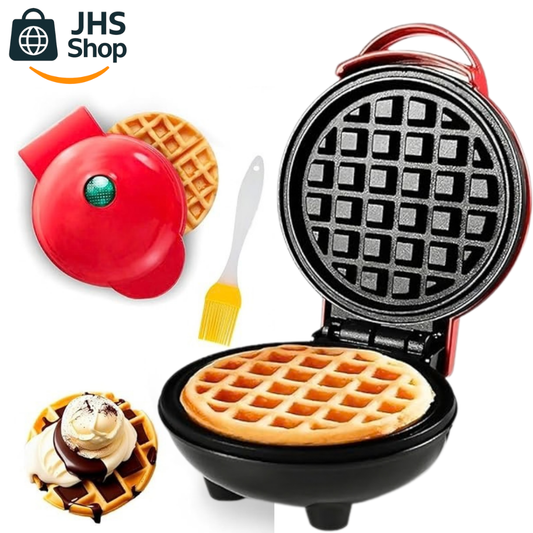 MINI WAFLERA REDONDA. 🧇🍨😋 ¡Prepara ricos waffles de forma rápida y uniforme; y consiente a tus seres queridos!