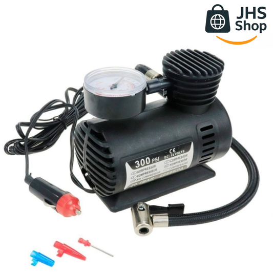COMPRESOR DE AIRE PARA INFLAR LLANTAS, BALONES, GLOBOS y/o COLCHONES DE AIRE, 12V. 🏀 ⚽ 🚲 🏍️ 🚗 🛻 🚛 ¡Ahorra tiempo y esfuerzo!