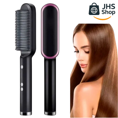 CEPILLO ALACIADOR PORTÁTIL 2 en 1 (Cepillo + Plancha Cerámica de Cabello). 💖👩🏻✨👌🏼 ¡Logra un hermoso alaciado sin frizz!