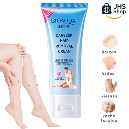 CREMA PARA DEPILAR Bioaqua® removedora de vello. 🧴🦵🏻🌺 ¡Piel suave, hidratada y libre de vello por más tiempo!