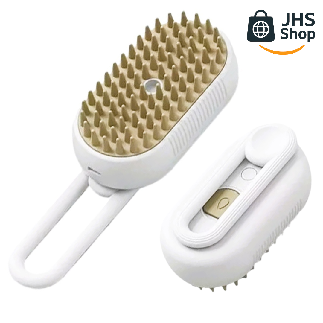 CEPILLO PARA MASCOTAS 3 en 1. 🐶 😺 ¡Cepilla y consiente a tu peludo con un masaje-spa de vapor!