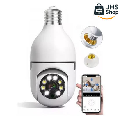 CÁMARA FOCO DE SEGURIDAD Y VIGILANCIA VISIÓN 360º grados . 📹💡🕵🏻 ¡Se conecta a Wi-Fi para que vigiles en tiempo real desde tu celular! 📲