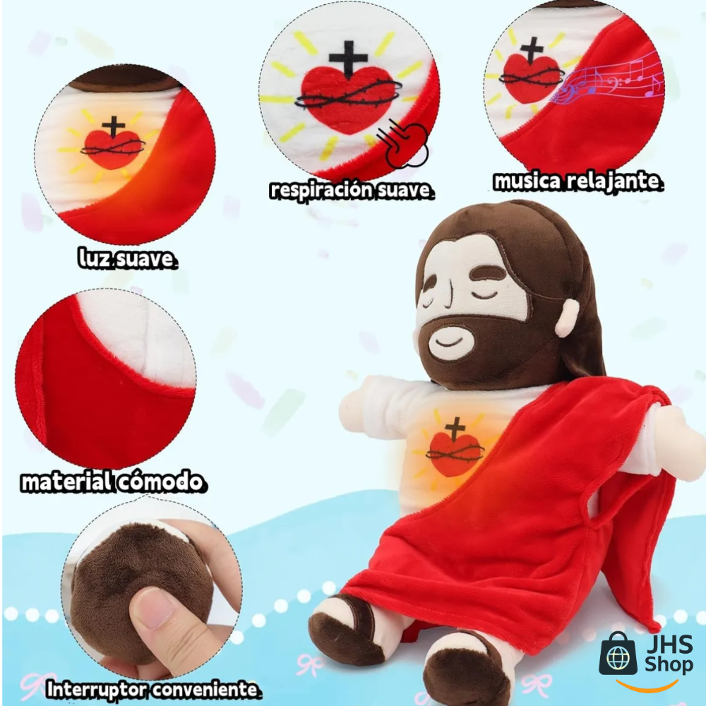 PELUCHE DE JESÚS Respiración y antiestrés.  👦🏻🙏🏻✨ ¡Te brinda una sensación de tranquilidad y relajación!