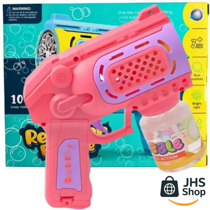 PISTOLA DE BURBUJAS BUBBLE GUN. ¡Crea un ambiente mágico y divertido en tus fiestas y reuniones!