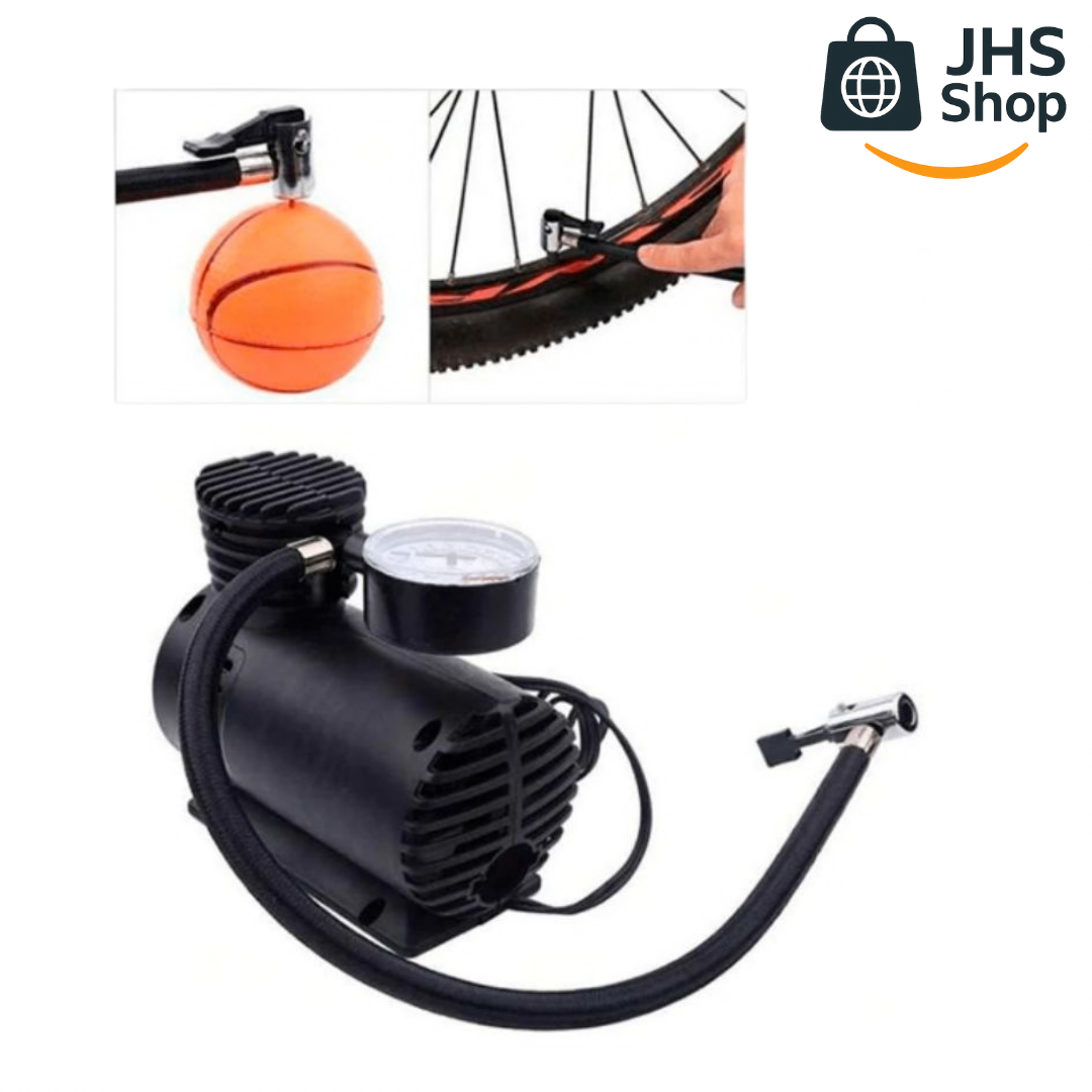 COMPRESOR DE AIRE PARA INFLAR LLANTAS, BALONES, GLOBOS y/o COLCHONES DE AIRE, 12V. 🏀 ⚽ 🚲 🏍️ 🚗 🛻 🚛 ¡Ahorra tiempo y esfuerzo!