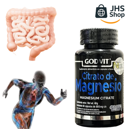 Suplemento CITRATO DE MAGNESIO GodVit®. Certificado por Cofepris. ¡Relax, Energía y Bienestar!