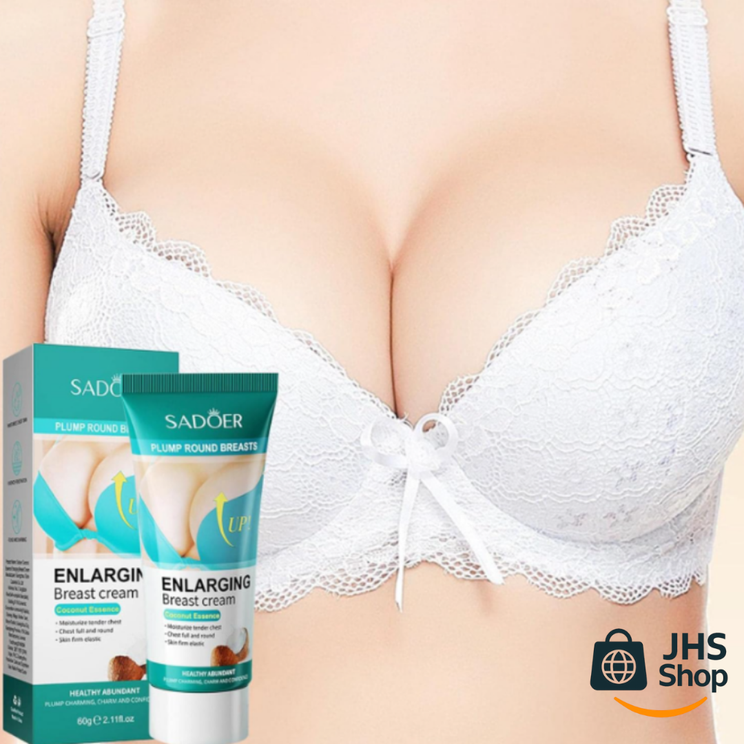 CREMA Sadoer® PARA AGRANDAR EL BUSTO. ¡Con su extracto de coco, hidrata y favorece el crecimiento del busto de forma natural!