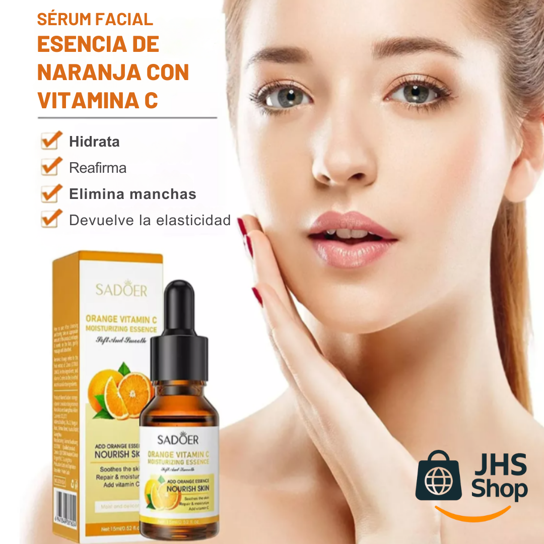 SÉRUM FACIAL Sadoer® ESENCIA DE NARANJA CON VITAMINA C. Hidratante + Antiedad + Antimanchas