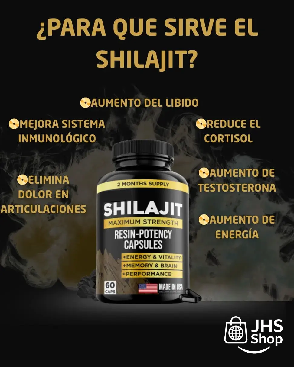 SHILAJIT™ SUPLEMENTO 100% PURO DEL HIMALAYA (60 cápsulas). ¡La resina del Himalaya que te da fuerza, aumenta tu energía y vitalidad!