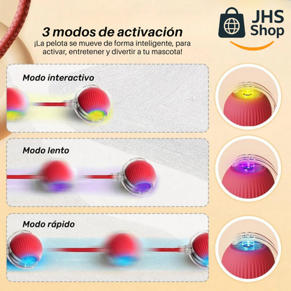JUGUETE PELOTA INTELIGENTE RECARGABLE PARA MASCOTAS. 🧶 😺 🐶  ¡Estimula y divierte a tu perro o gato!