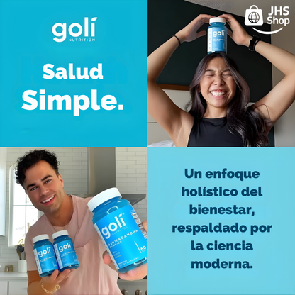 SUPLEMENTO GOLI® ASHWAGANDHA (60 gomas). 🟣🫐 🌾 💪🏻 ¡Reduce el estrés, promueve la relajación y mejora el rendimiento físico!