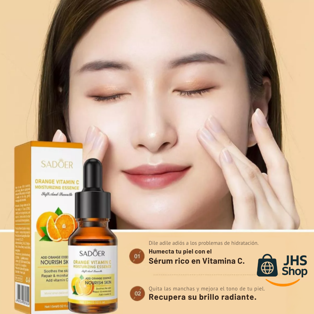 SÉRUM FACIAL Sadoer® ESENCIA DE NARANJA CON VITAMINA C. Hidratante + Antiedad + Antimanchas