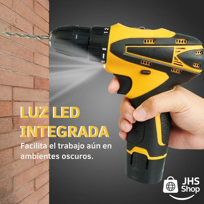 TALADRO AMARILLO 21v, incluye 2 baterías redondas. 🟡 🧰 🔩🪛🏡  ¡Facilita el trabajo y el mantenimiento del hogar!