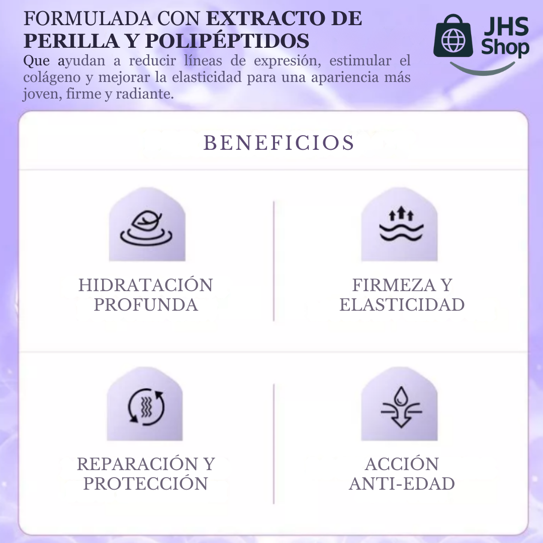 CREMA Bioaqua® DE EXTRACTO DE PERILLA, HIDRATANTE ANTI-ENVEJECIMIENTO. 🧴🌿👩🏻💜✨ ¡Nutre y repara tu piel!