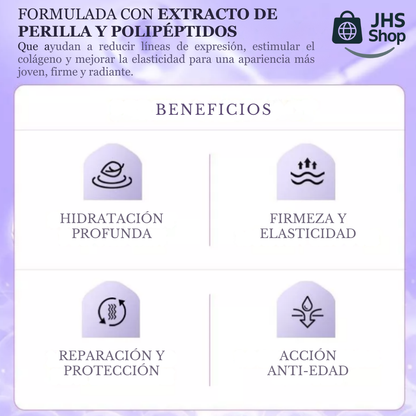 CREMA Bioaqua® DE EXTRACTO DE PERILLA, HIDRATANTE ANTI-ENVEJECIMIENTO. 🧴🌿👩🏻💜✨ ¡Nutre y repara tu piel!