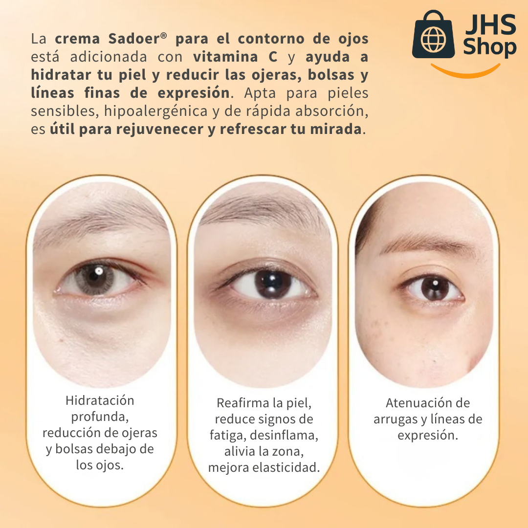 CREMA Sadoer® PARA EL CONTORNO DE OJOS Y ELIMINAR LAS OJERAS, ¡enriquecida con Vitamina C! 👁️🍊👱🏼‍♀️