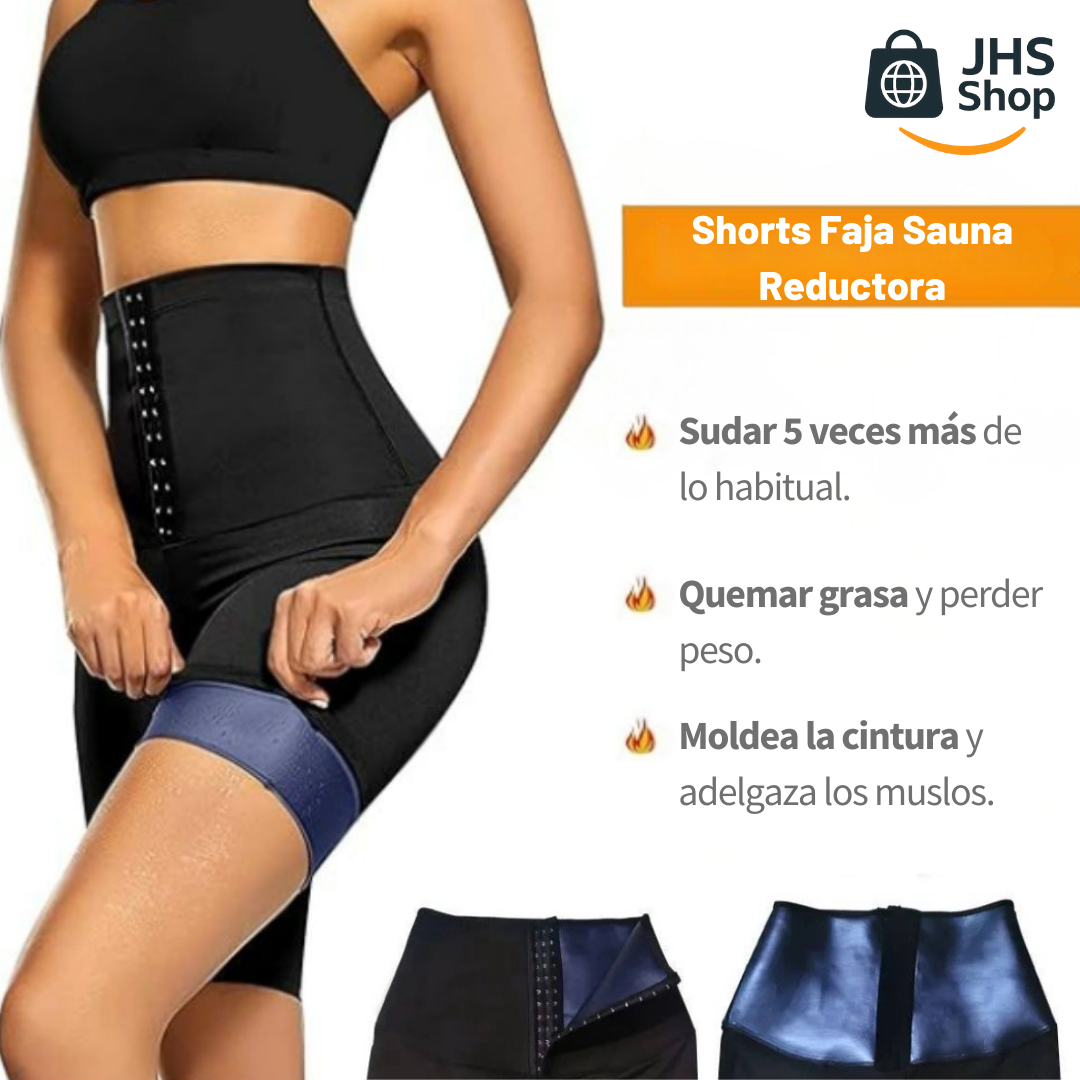 SHORT FAJA SAUNA REDUCTORA PARA MUJER. 👩🏻 🩳🔥 ¡Shorts térmicos con efecto sauna para adelgazar y moldear la cintura!