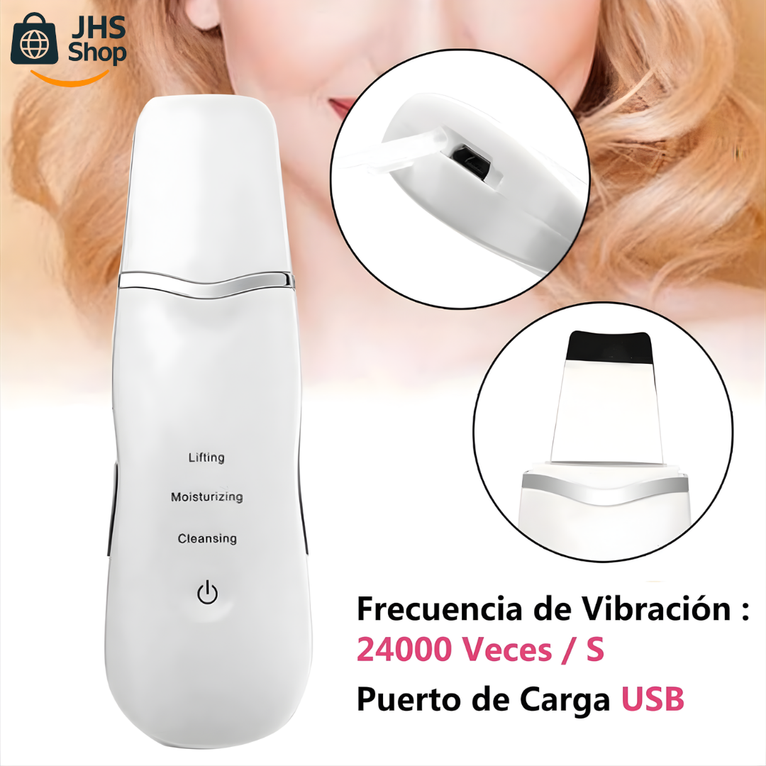 LIMPIADOR FACIAL ESPÁTULA PUNTOS NEGROS. 🧼👩🏻✨ ¡Limpia los puntos negros y logra un rostro radiante con el peeling facial ultrasónico!