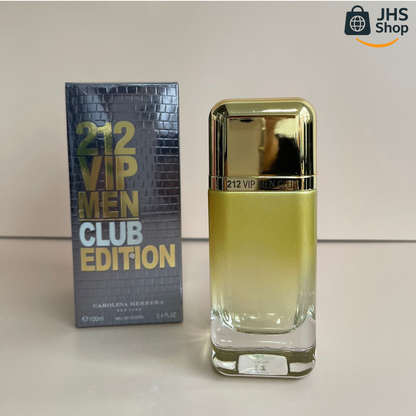 PERFUME 212 VIP Men Club Edition (Réplica). 🪵🟡🧔🏻🎩 ¡Descubre la esencia irresistible de la exclusividad y la seducción!