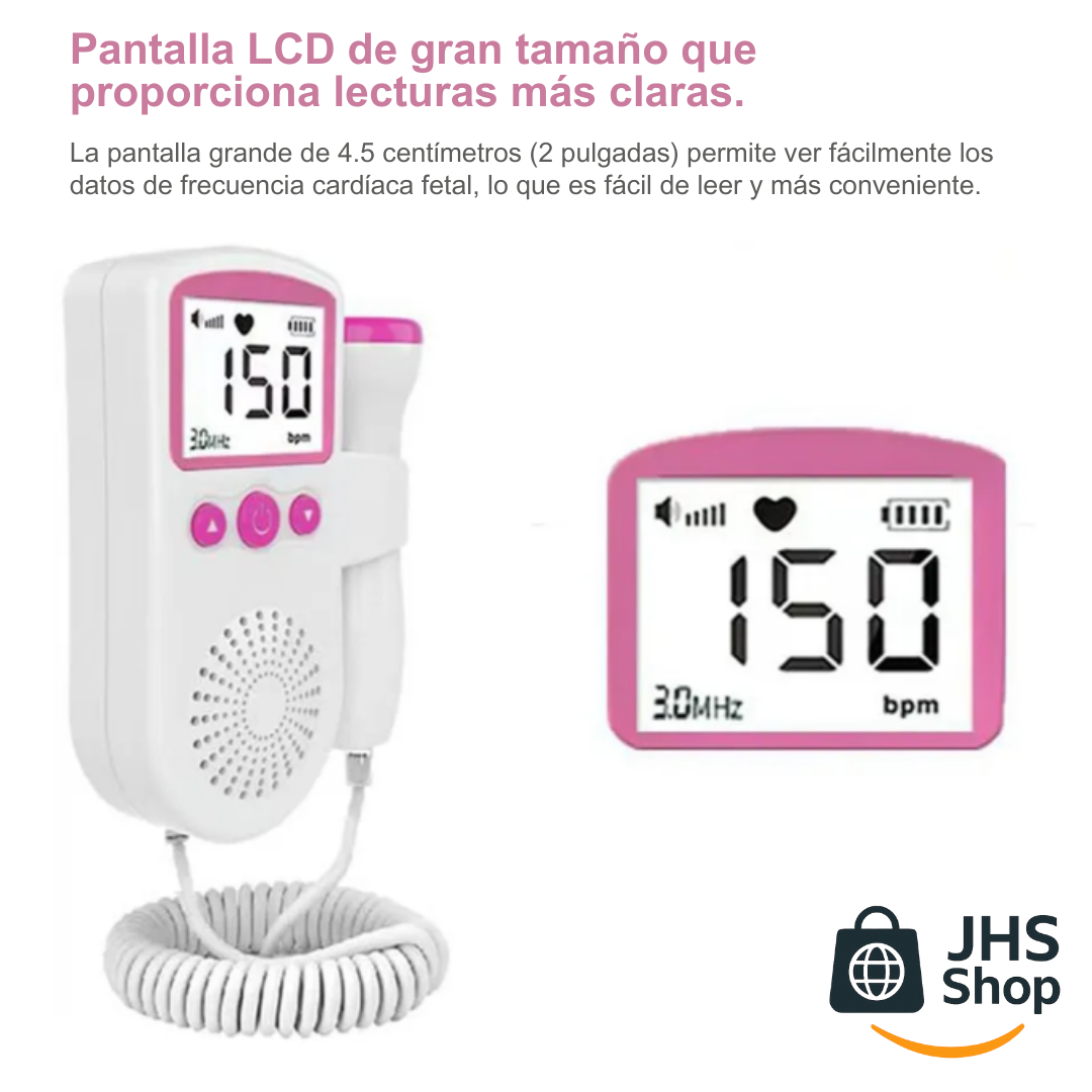 MONITOR DOPPLER DE LOS LATIDOS Y FRECUENCIA CARDIACA DEL BEBÉ. 🤰🏻💗✨ ¡Escucha y siente el latir del corazón de tu bebé!