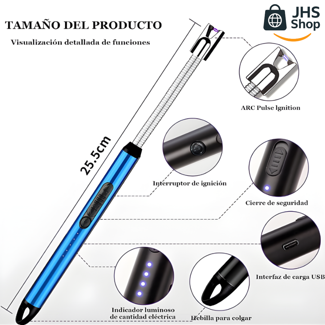 ENCENDEDOR ELECTRÓNICO DE COCINA. Recargable USB. 🔥 💥 ¡Enciende tu estufa de gas, velas del pastel y fogatas de forma práctica y sencilla!