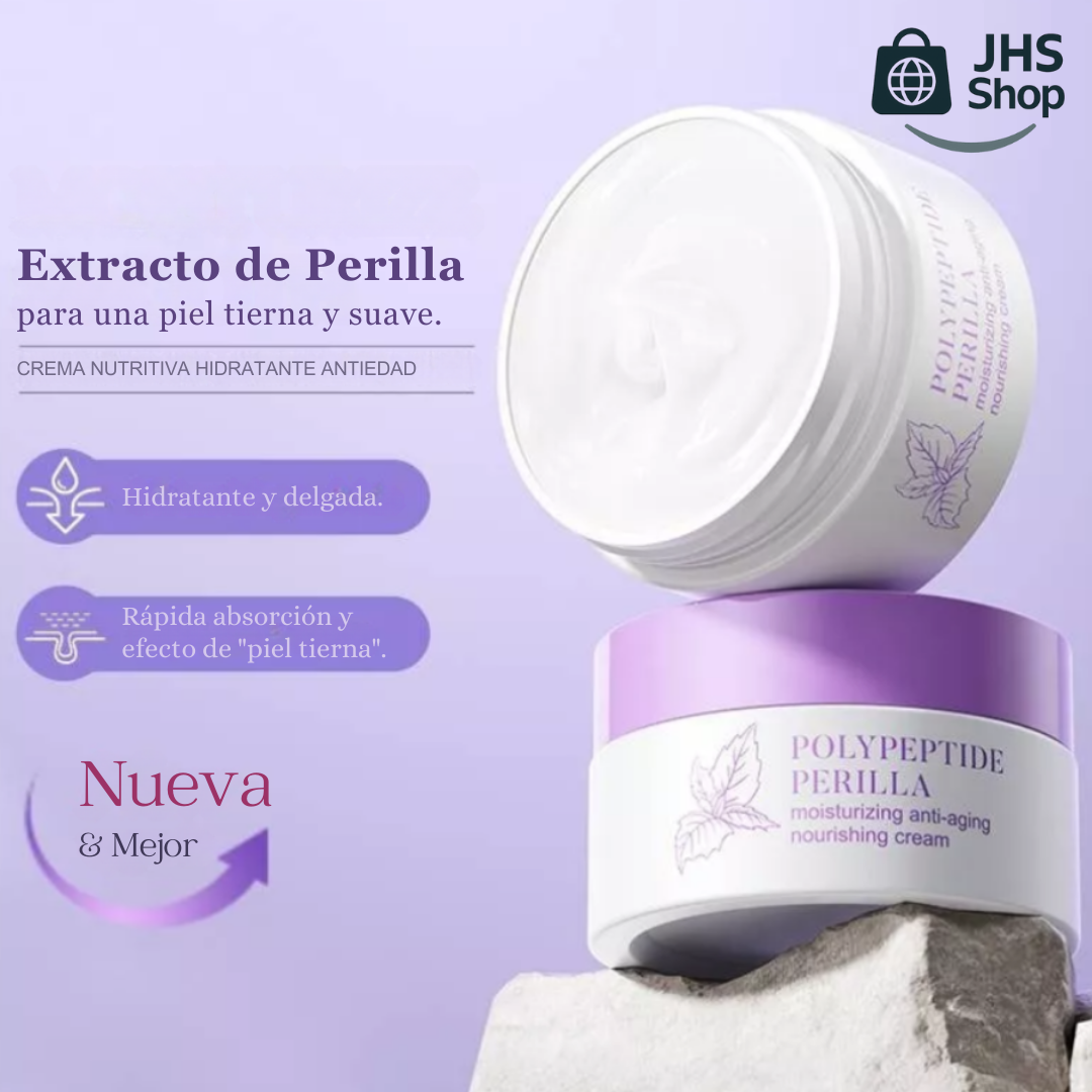 CREMA Bioaqua® DE EXTRACTO DE PERILLA, HIDRATANTE ANTI-ENVEJECIMIENTO. 🧴🌿👩🏻💜✨ ¡Nutre y repara tu piel!