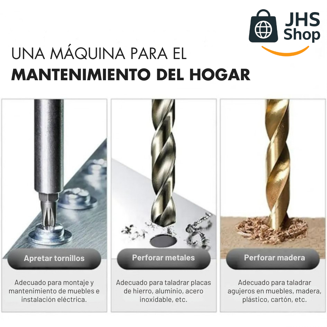 TALADRO AMARILLO 21v, incluye 2 baterías redondas. 🟡 🧰 🔩🪛🏡  ¡Facilita el trabajo y el mantenimiento del hogar!