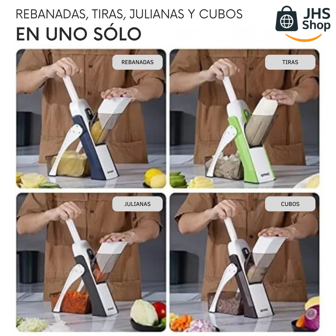 MANDOLINA CORTADOR DE FRUTAS Y VERDURAS MULTIFUNCIONAL. 👩🏻‍🍳 🥗 🥒 ¡Corta, rebana y ralla como un chef, sin esfuerzo!
