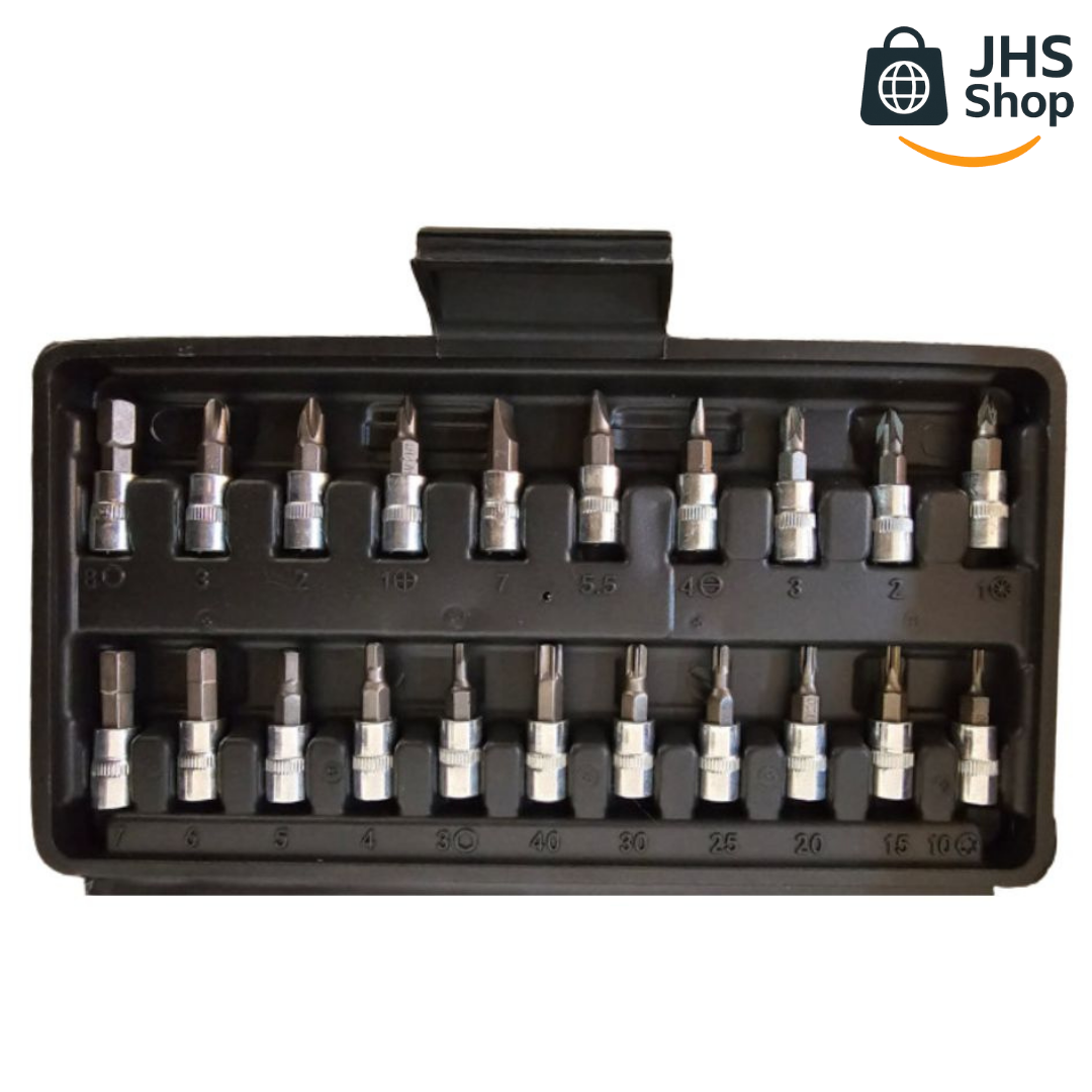 JUEGO DE HERRAMIENTAS LLAVES DE DADOS de 46 Piezas. 🧰 🗜️🔩 ¡Es perfecto para mejoras en el hogar, mecánica de autos, carpintería y construcción!
