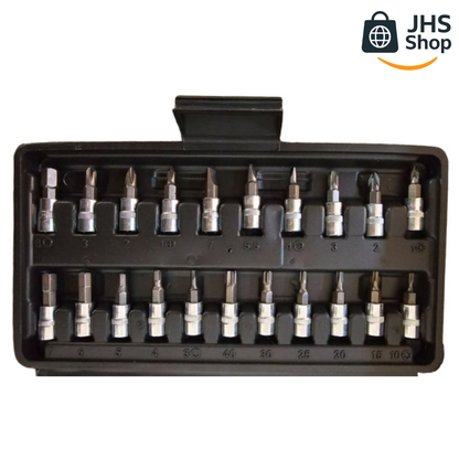 JUEGO DE HERRAMIENTAS LLAVES DE DADOS de 46 Piezas. 🧰 🗜️🔩 ¡Es perfecto para mejoras en el hogar, mecánica de autos, carpintería y construcción!
