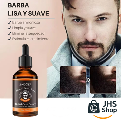 SÉRUM PARA BARBA Y BIGOTE Sadoer®. ¡Suaviza, nutre y estimula el crecimiento de barba, bigote y vello!