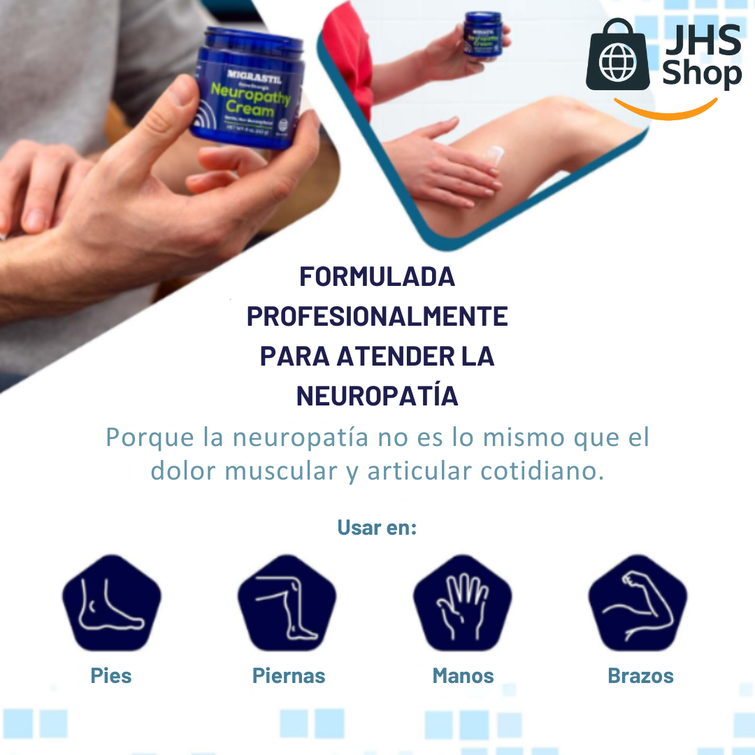 CREMA MIGRASTIL® PARA LA NEUROPATÍA Y EL PACIENTE DIABÉTICO.🦵🏼🦶🏼✅ ¡Alivia el dolor en el cuerpo y las molestias en el sistema nervioso provocadas por la neuropatía!