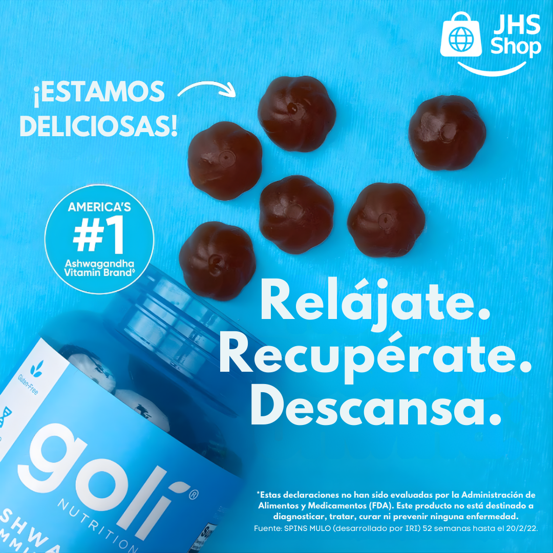SUPLEMENTO GOLI® ASHWAGANDHA (60 gomas). 🟣🫐 🌾 💪🏻 ¡Reduce el estrés, promueve la relajación y mejora el rendimiento físico!