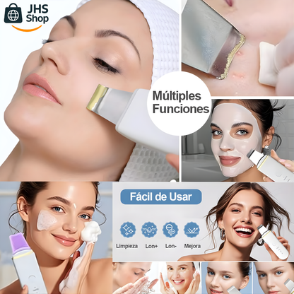 LIMPIADOR FACIAL ESPÁTULA PUNTOS NEGROS. 🧼👩🏻✨ ¡Limpia los puntos negros y logra un rostro radiante con el peeling facial ultrasónico!