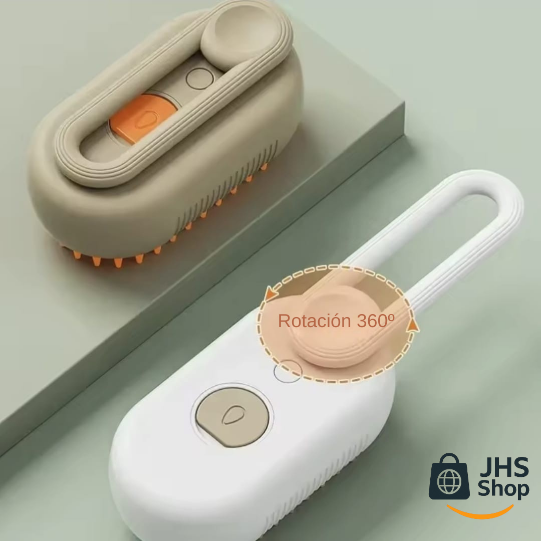 CEPILLO PARA MASCOTAS 3 en 1. 🐶 😺 ¡Cepilla y consiente a tu peludo con un masaje-spa de vapor!