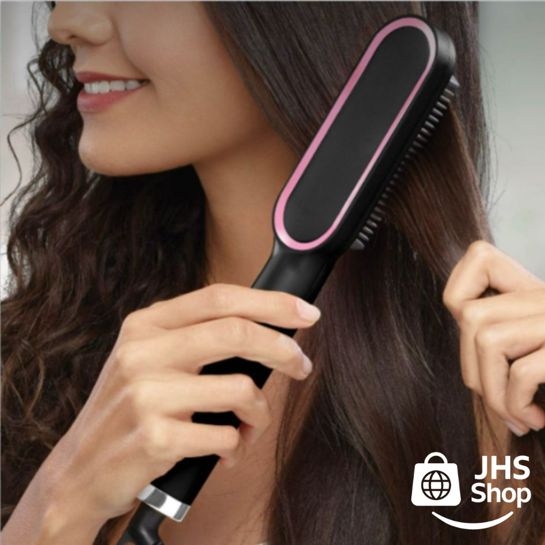 CEPILLO ALACIADOR PORTÁTIL 2 en 1 (Cepillo + Plancha Cerámica de Cabello). 💖👩🏻✨👌🏼 ¡Logra un hermoso alaciado sin frizz!