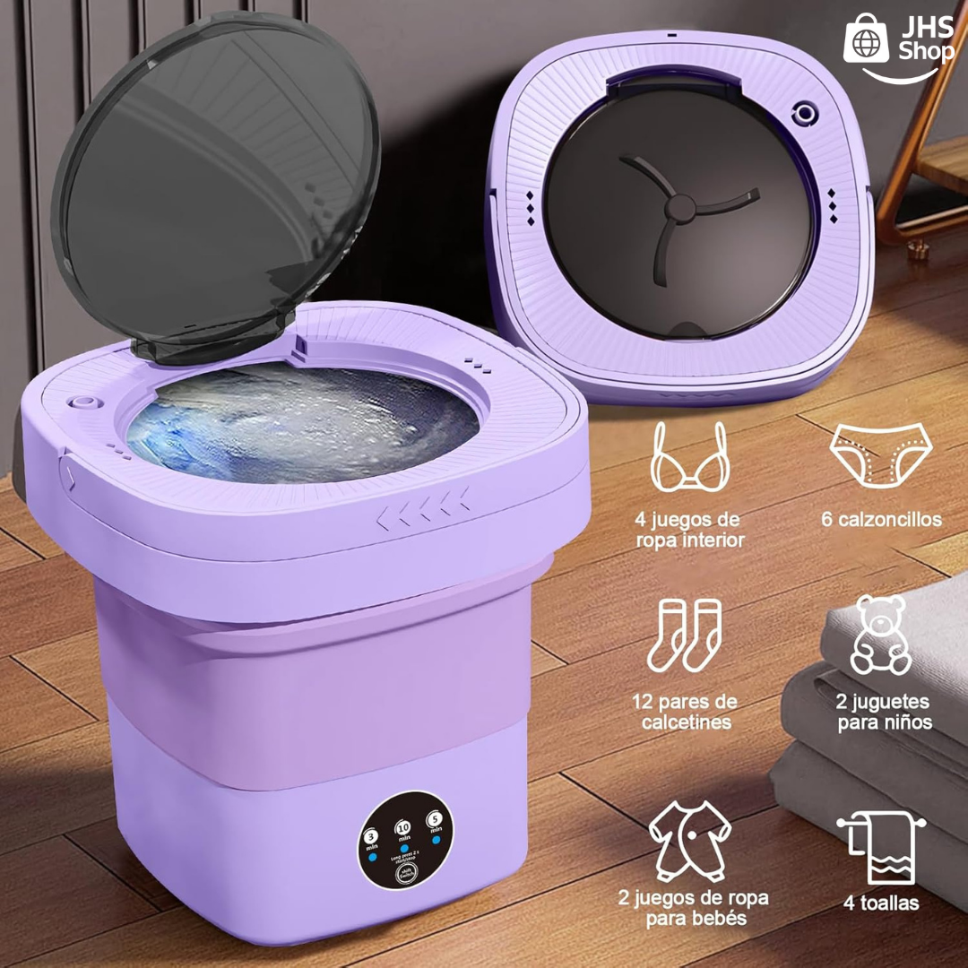 LAVADORA DE ROPA, Plegable y Portátil de 6.7 Litros. 💦👚👕👌🏼 ¡Lava tu ropa de forma práctica y fácil! ¡Ahorra energía y esfuerzo!