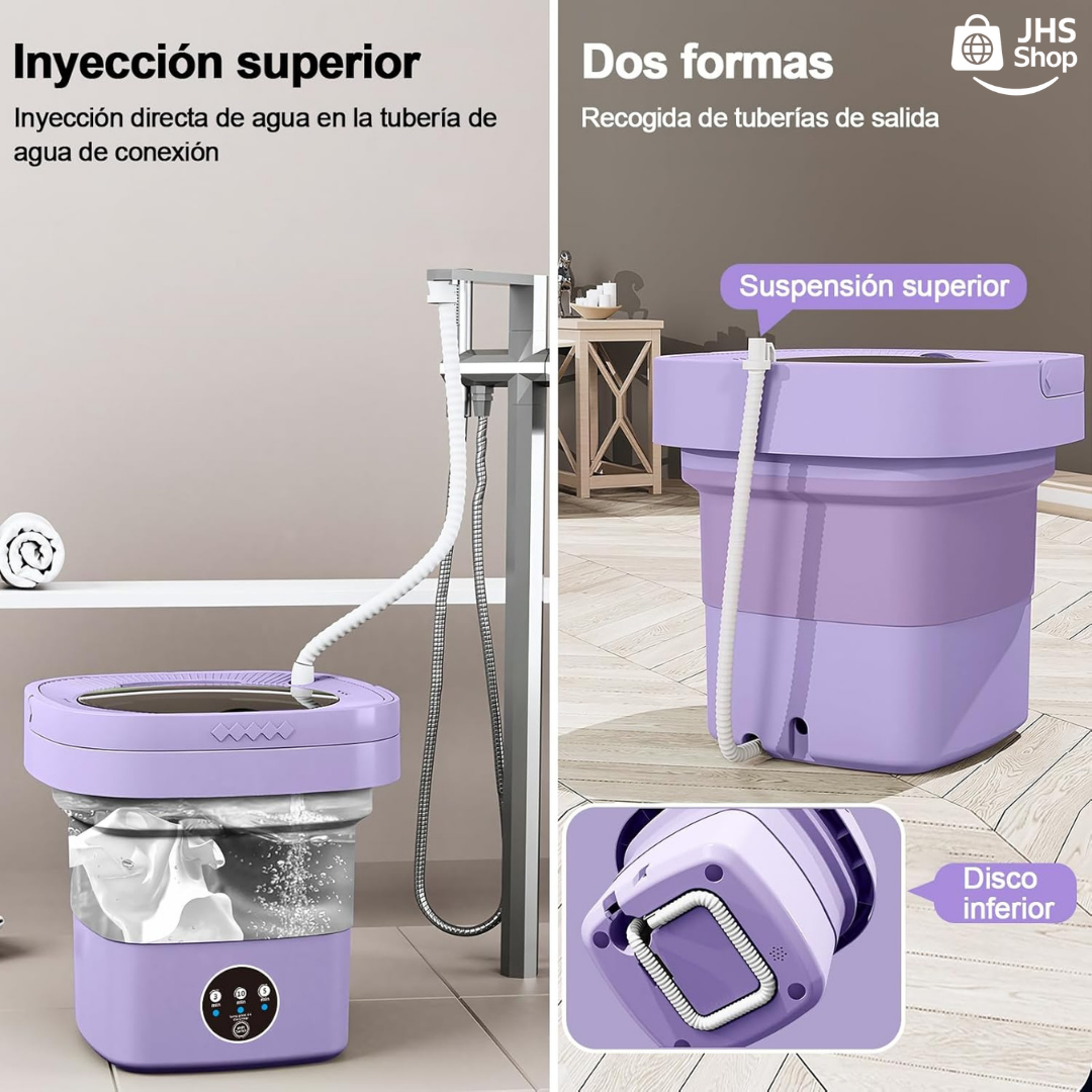 LAVADORA DE ROPA, Plegable y Portátil de 6.7 Litros. 💦👚👕👌🏼 ¡Lava tu ropa de forma práctica y fácil! ¡Ahorra energía y esfuerzo!