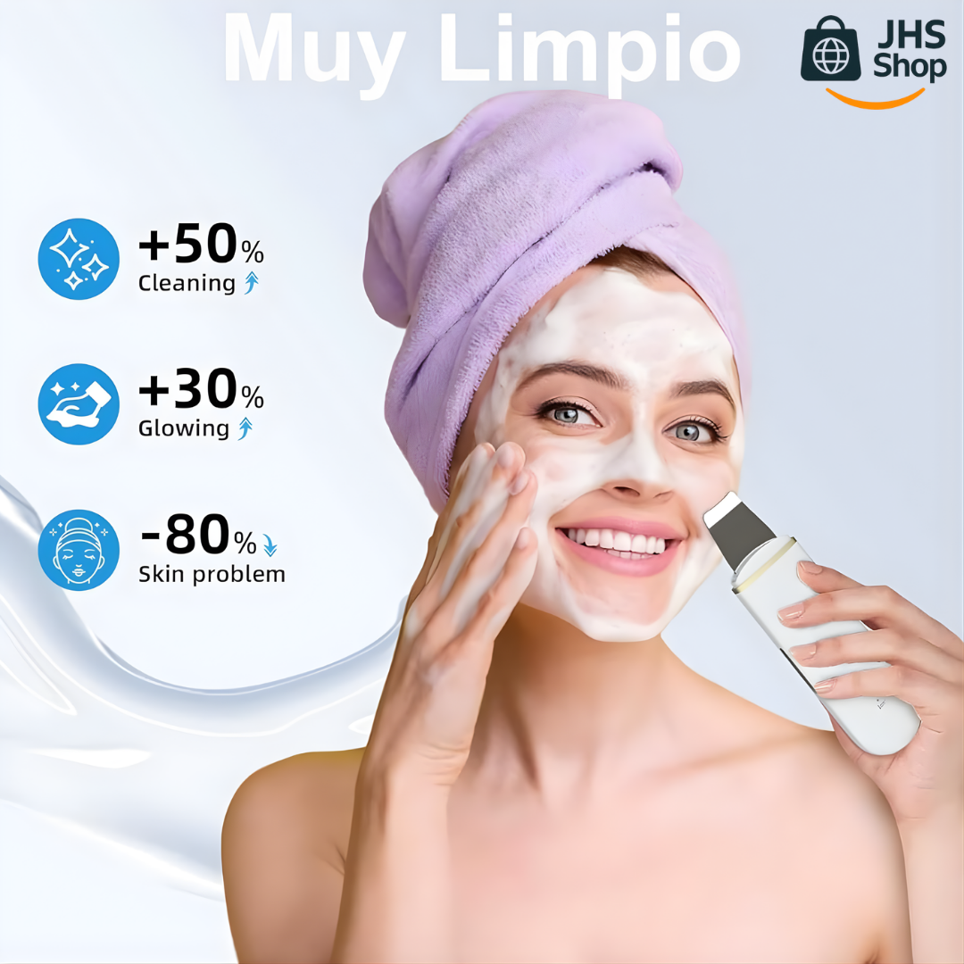 LIMPIADOR FACIAL ESPÁTULA PUNTOS NEGROS. 🧼👩🏻✨ ¡Limpia los puntos negros y logra un rostro radiante con el peeling facial ultrasónico!