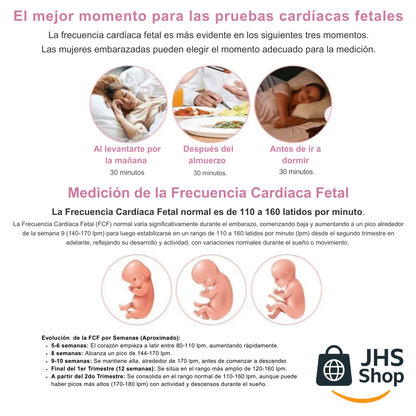 MONITOR DOPPLER DE LOS LATIDOS Y FRECUENCIA CARDIACA DEL BEBÉ. 🤰🏻💗✨ ¡Escucha y siente el latir del corazón de tu bebé!