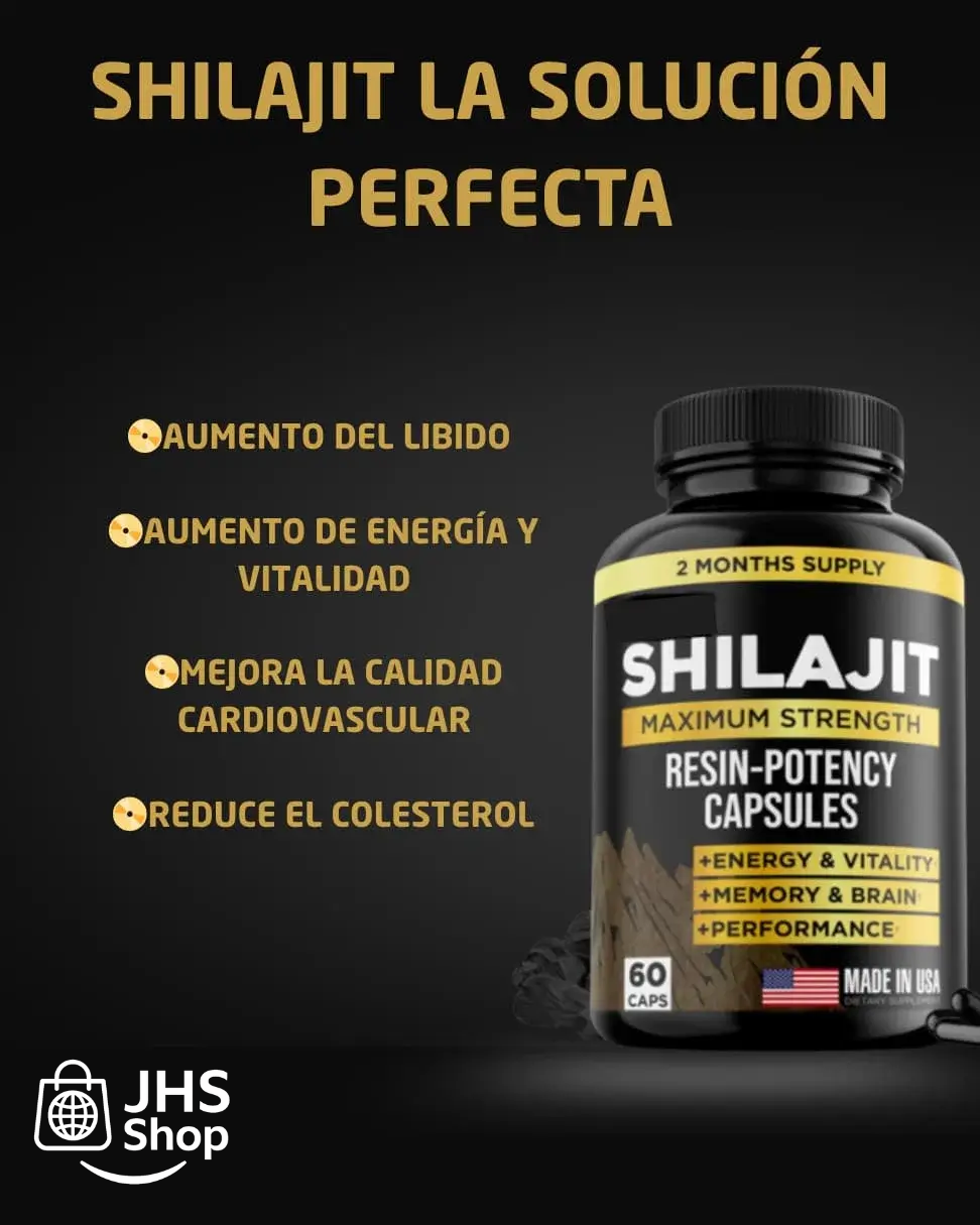 SHILAJIT™ SUPLEMENTO 100% PURO DEL HIMALAYA (60 cápsulas). ¡La resina del Himalaya que te da fuerza, aumenta tu energía y vitalidad!