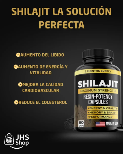 SHILAJIT™ SUPLEMENTO 100% PURO DEL HIMALAYA (60 cápsulas). ¡La resina del Himalaya que te da fuerza, aumenta tu energía y vitalidad!