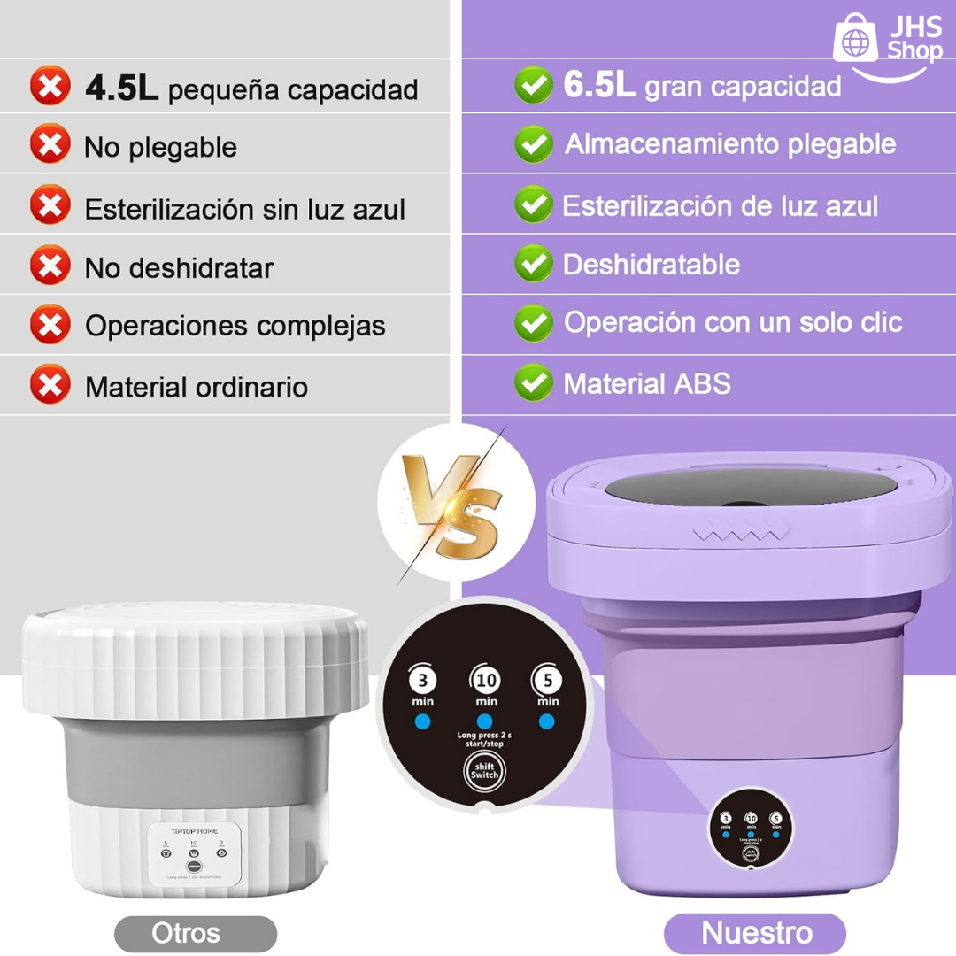 LAVADORA DE ROPA, Plegable y Portátil de 6.7 Litros. 💦👚👕👌🏼 ¡Lava tu ropa de forma práctica y fácil! ¡Ahorra energía y esfuerzo!