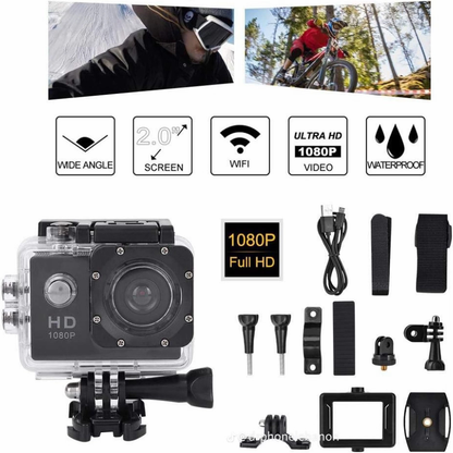 CÁMARA tipo GO PRO® FULL HD 1080p. ¡Captura imágenes impresionantes con resolución tipo 4K!