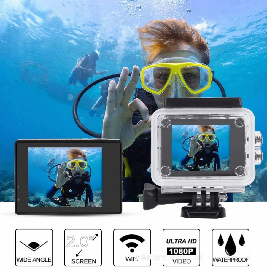 CÁMARA tipo GO PRO® FULL HD 1080p. ¡Captura imágenes impresionantes con resolución tipo 4K!