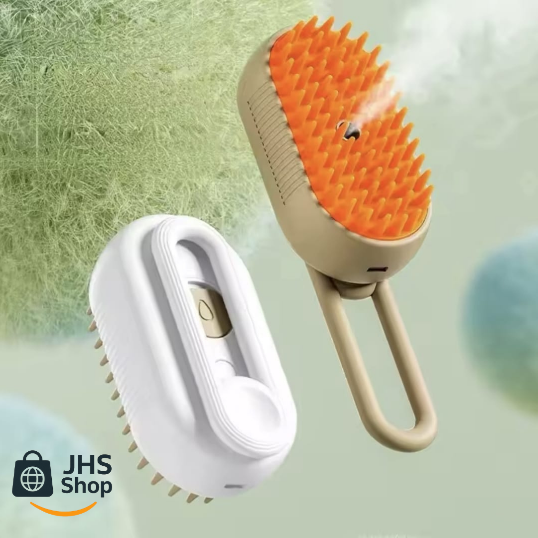 CEPILLO PARA MASCOTAS 3 en 1. 🐶 😺 ¡Cepilla y consiente a tu peludo con un masaje-spa de vapor!
