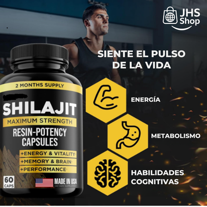 SHILAJIT™ SUPLEMENTO 100% PURO DEL HIMALAYA (60 cápsulas). ¡La resina del Himalaya que te da fuerza, aumenta tu energía y vitalidad!